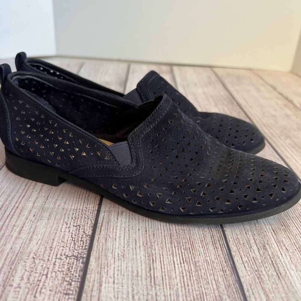 NURTURE Blue Perforated Slip On Shoes 6